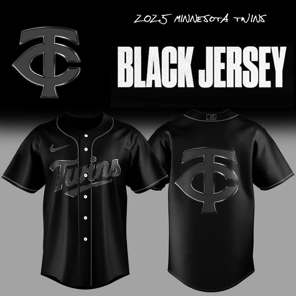 Minnesota Twins Back In Black Jersey Presents For Baseball Lovers
