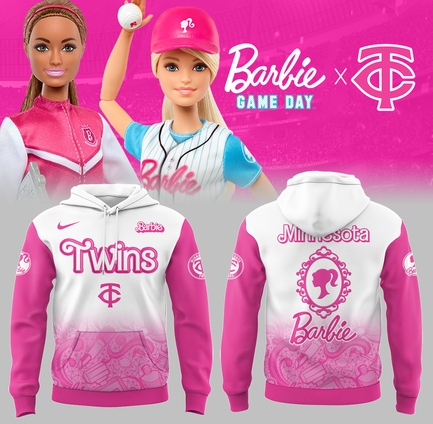 Minnesota Twins Baseball Barbie Night Hoodie Gifts For Baseball Fans