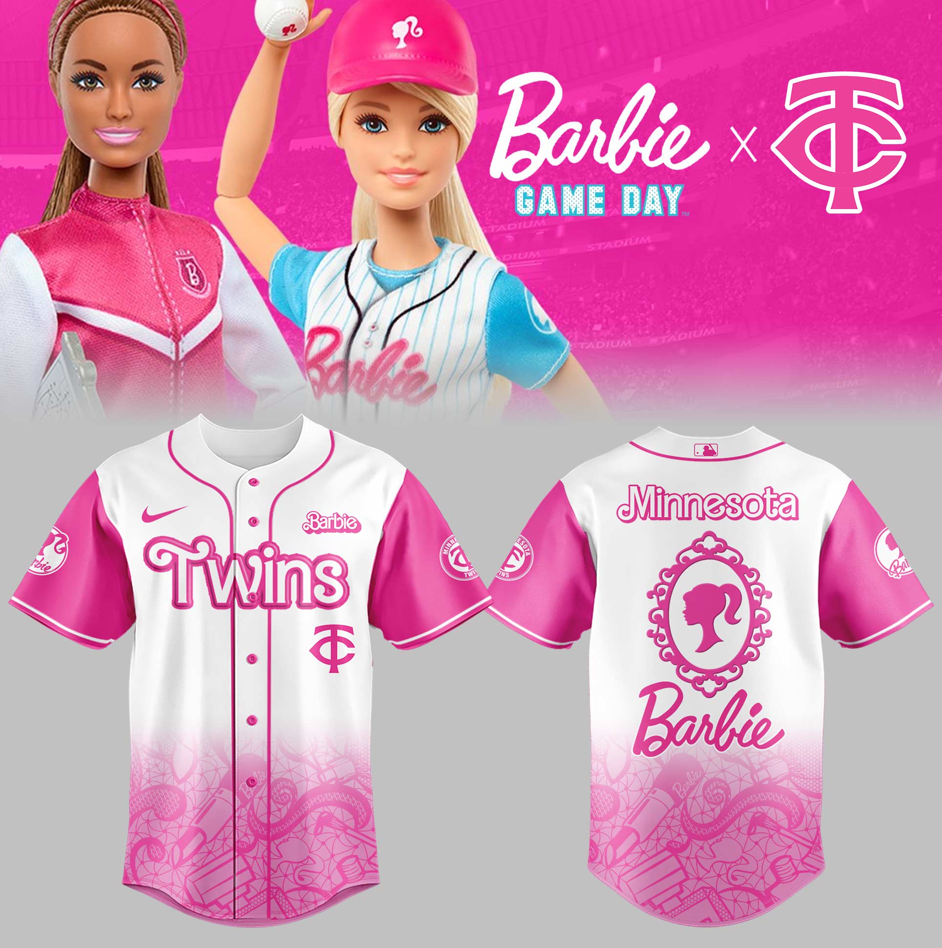 Minnesota Twins Baseball Barbie Night Jersey Gifts For Baseball Fans