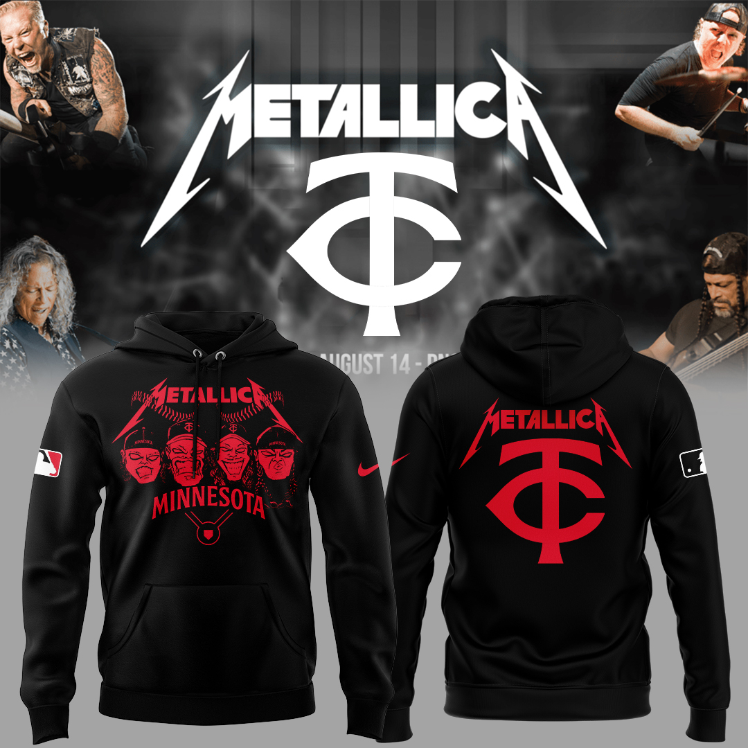Minnesota Twins Baseball Metallica Night Hoodie Baseball Father's Day Gifts
