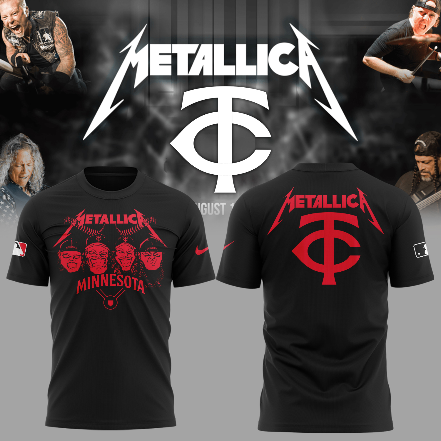 Minnesota Twins Baseball Metallica Night T-Shirt Baseball Gift Ideas