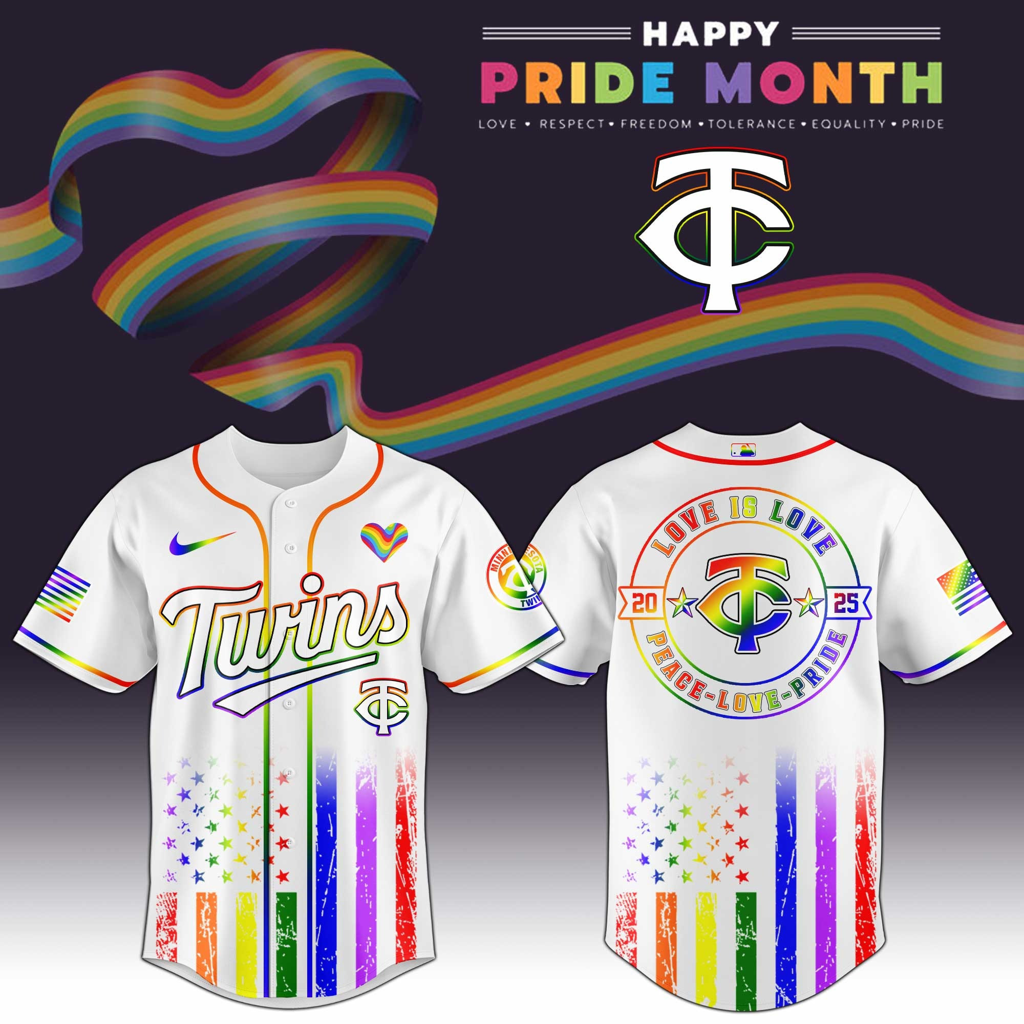 Minnesota Twins MLB x Happy Pride Month Limited Edition Jersey 2025 Best LGBT Shirt
