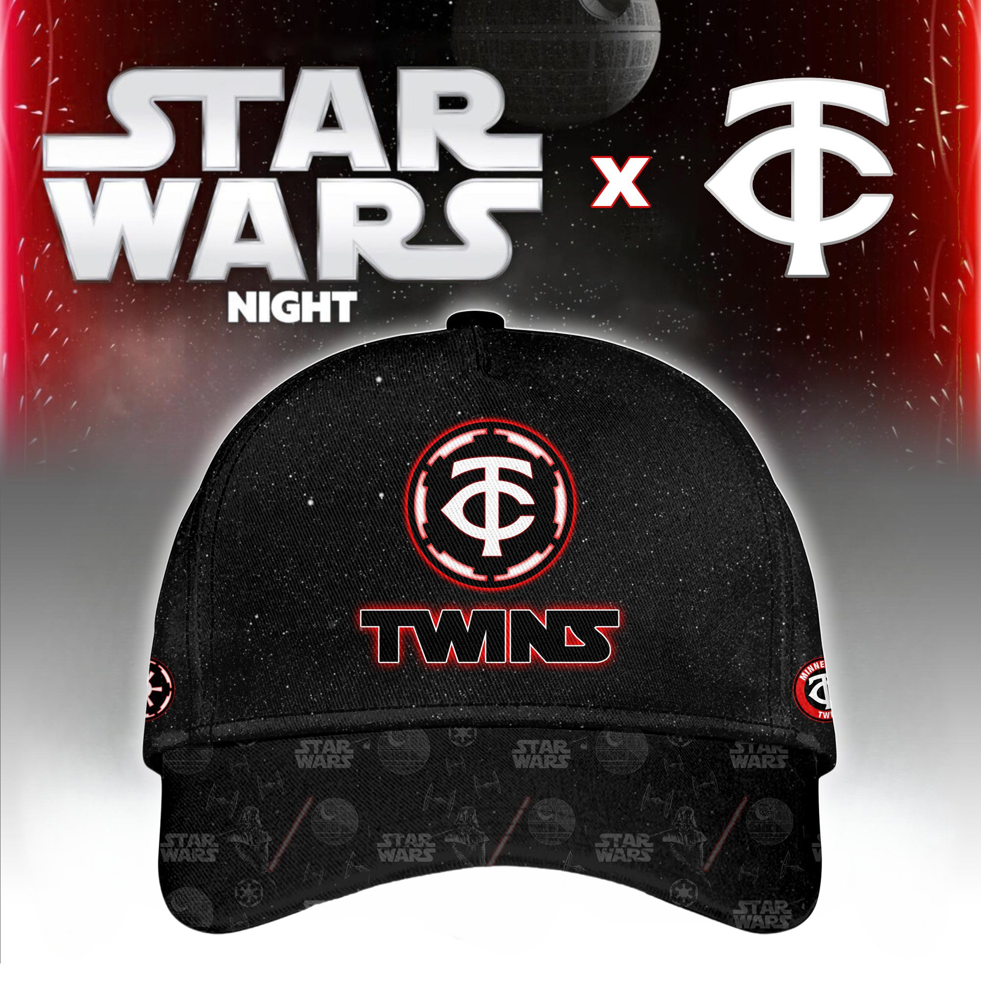 Minnesota Twins MLB x Star War Night Special Edition Hat 2025 Cool Baseball Gifts