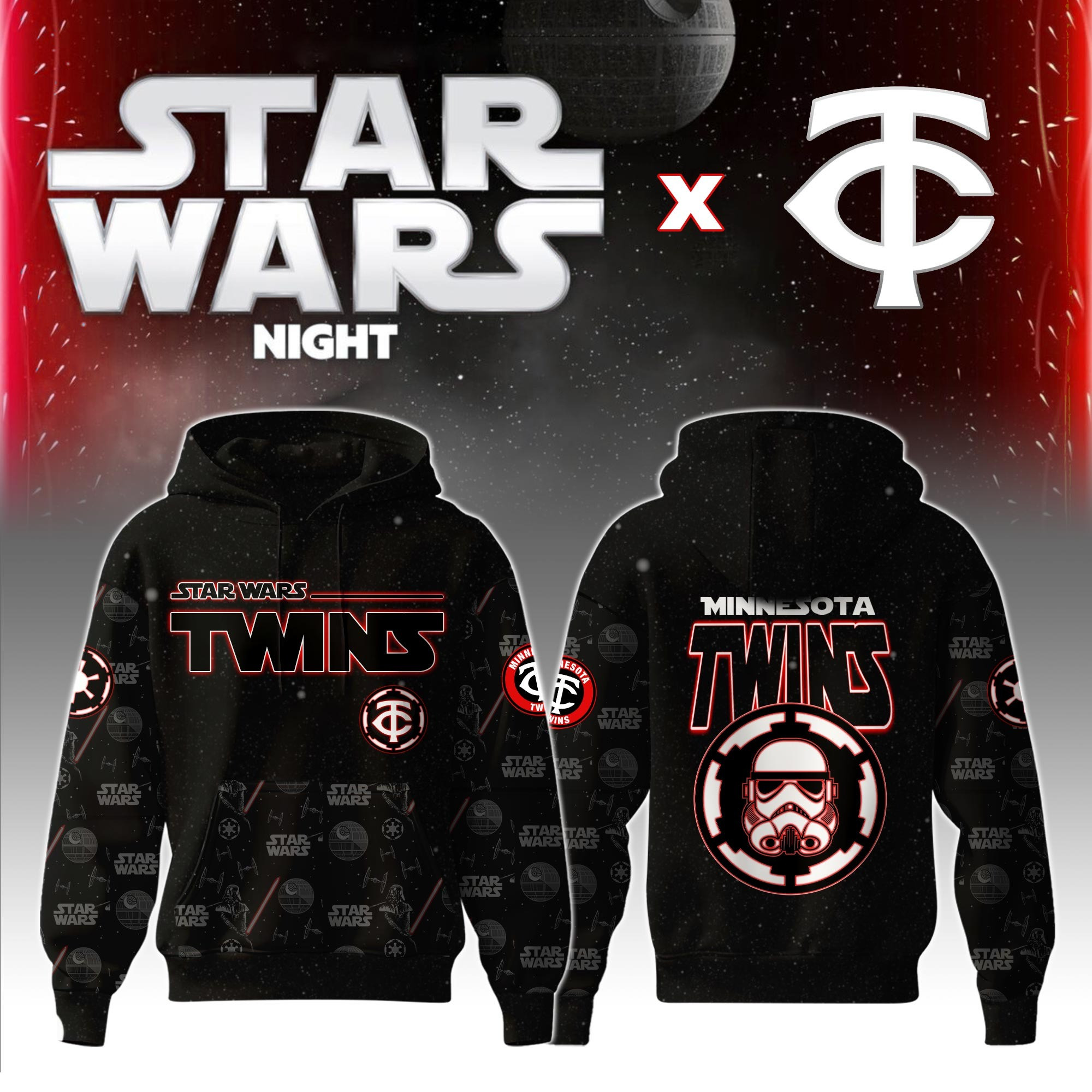 Minnesota Twins MLB x Star War Night Special Edition Hoodie 2025 Gifts For Baseball Lovers