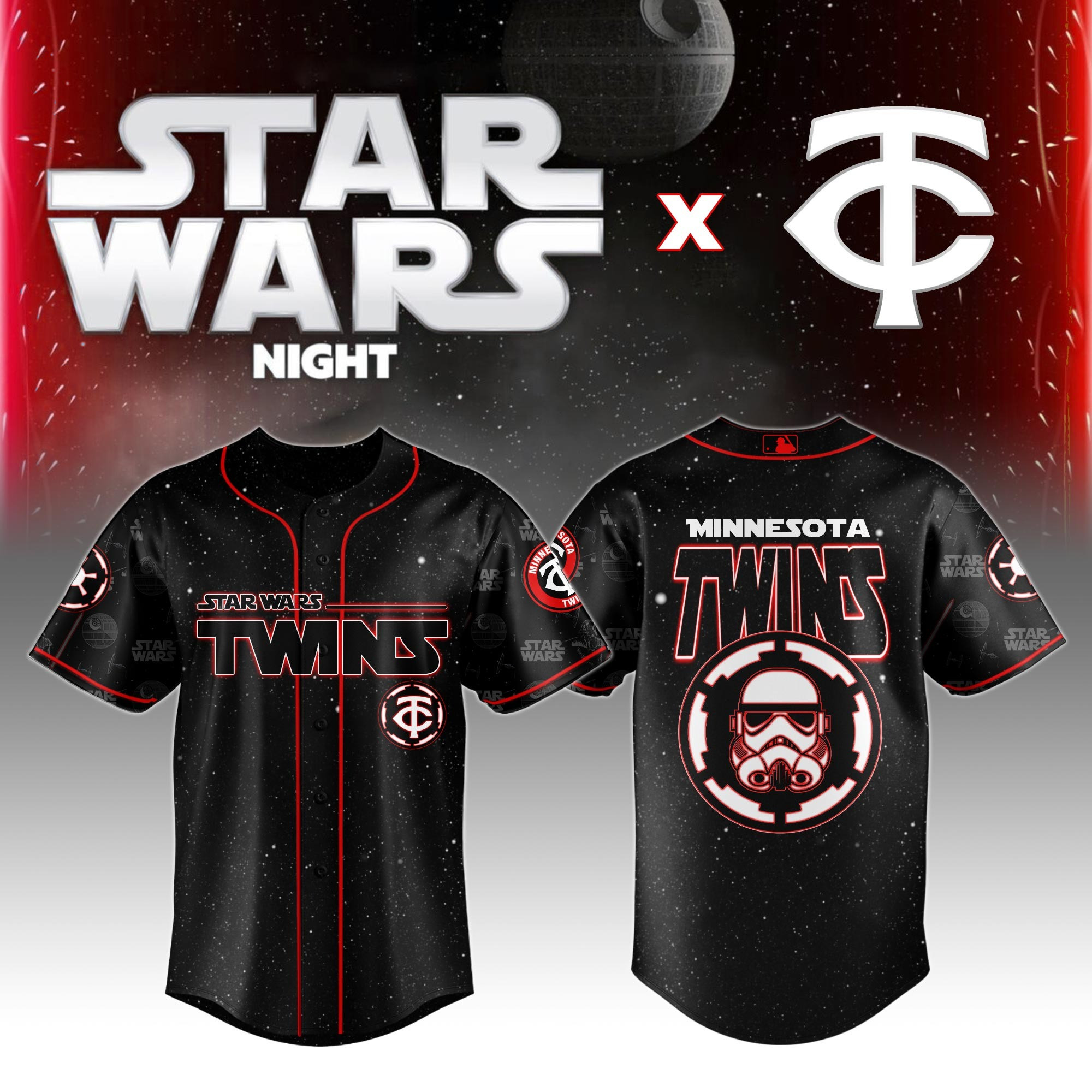 Minnesota Twins MLB x Star Wars Night Jersey 2025 Best Gifts For Baseball Fans