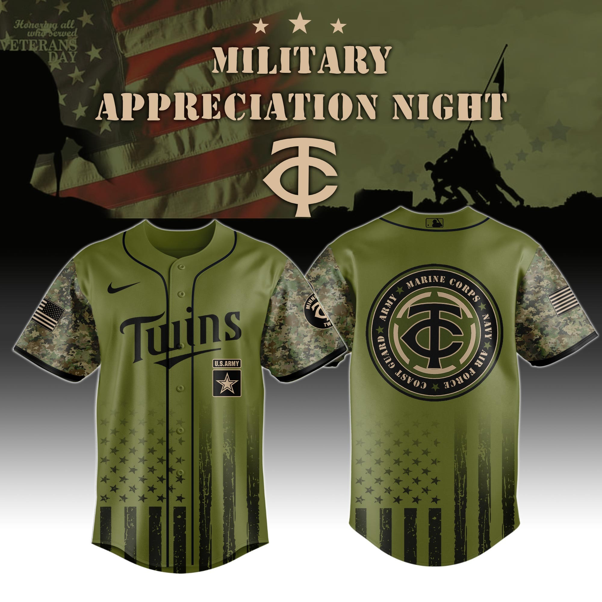 Minnesota Twins MLB x United States Coast Guard Military Appreciation Night Jersey Men Gift