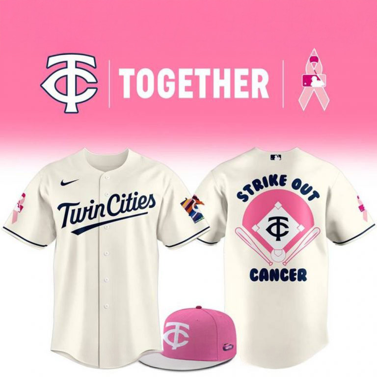 Minnesota Twins x Cancer Awareness Day 2025 Jersey Gifts For Baseball Fans
