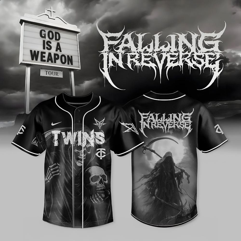 Minnesota Twins x Falling In Reverse Tour 2025 Jersey Great Gift For Concert Lovers