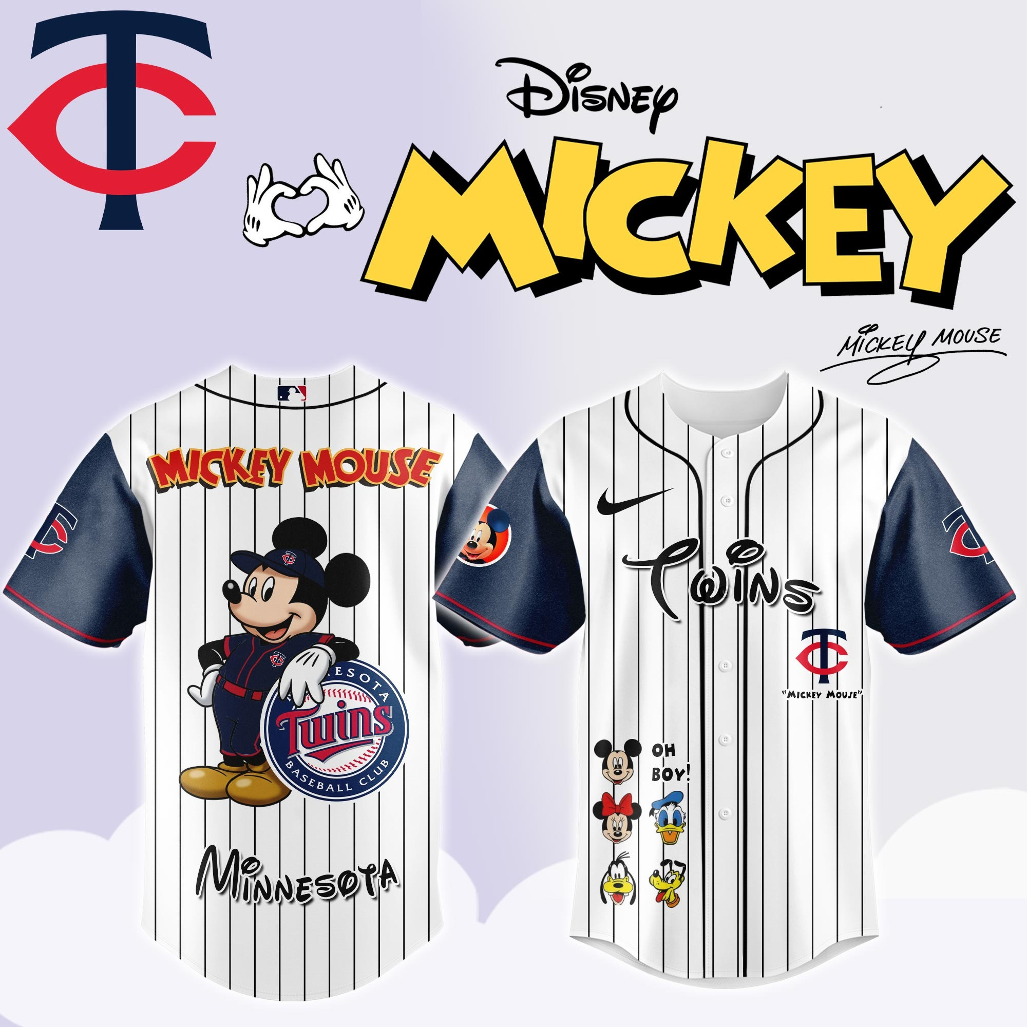 Minnesota Twins x Mickey Mouse Game Night Jersey Presents For Baseball Fans