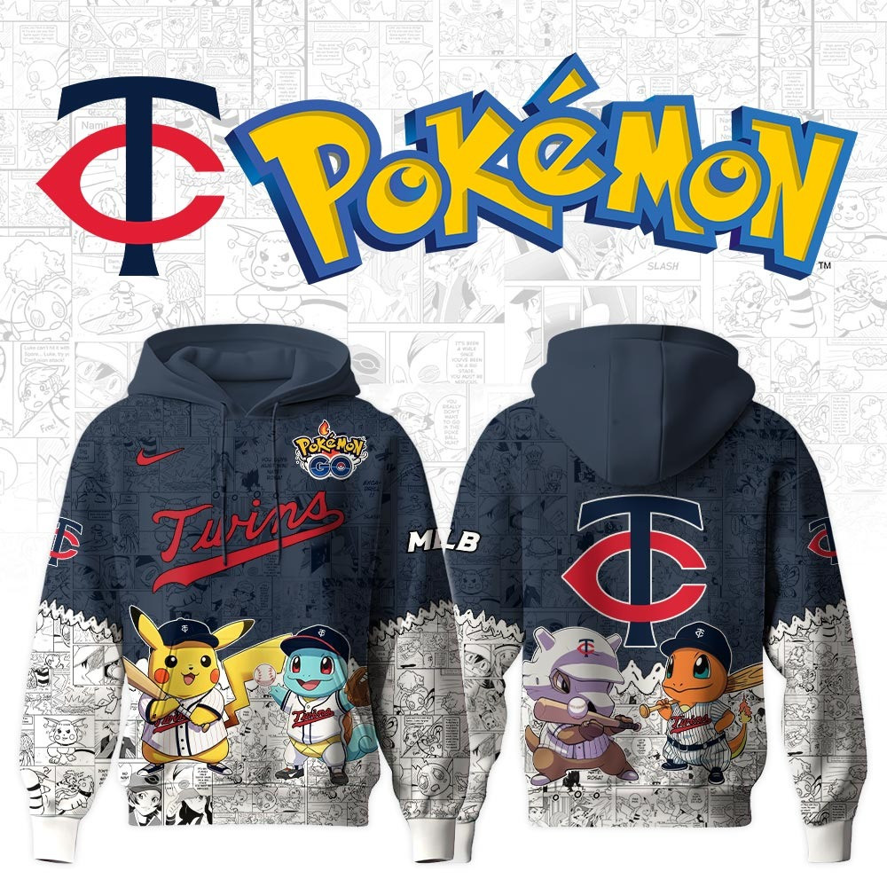 Minnesota Twins X Pokemon Go Hoodie MLB Fan Merch Gifts For Baseball Lovers For Him Her