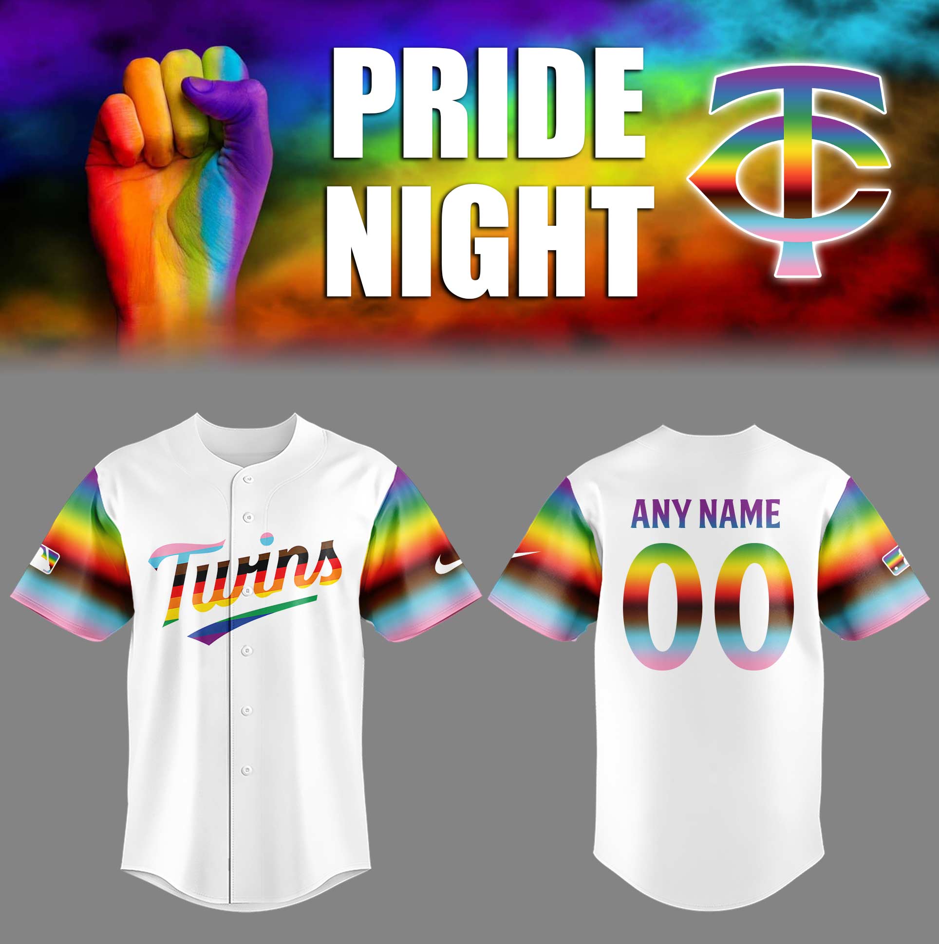 Minnesota Twins x Pride Night Custom Jersey Gift For Baseball Fans