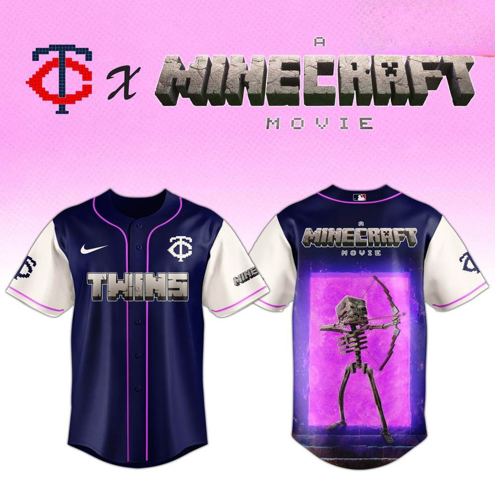 Minnesota Twins x Skeleton A Minecraft Movie Special Baseball Jersey Best Gift For Him