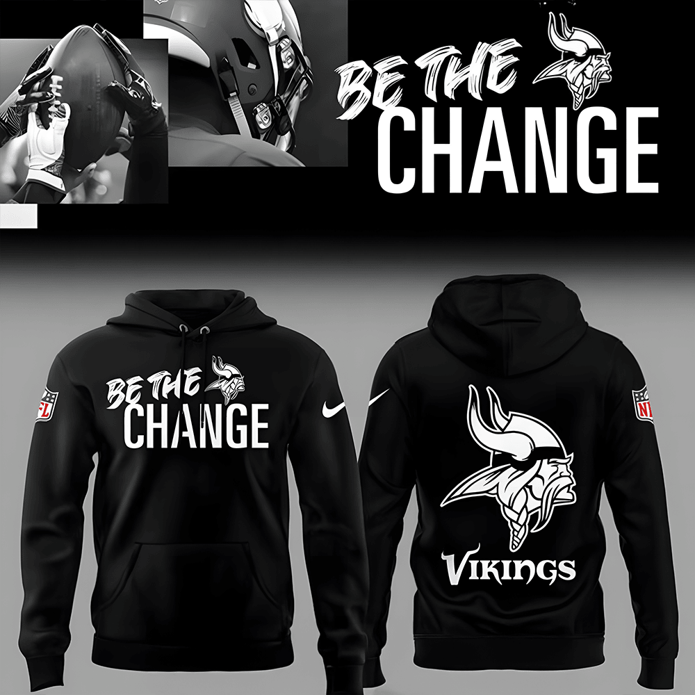 Minnesota Vikings 2025 Be The Change Special Black Hoodie Best Gifts For Football Fans