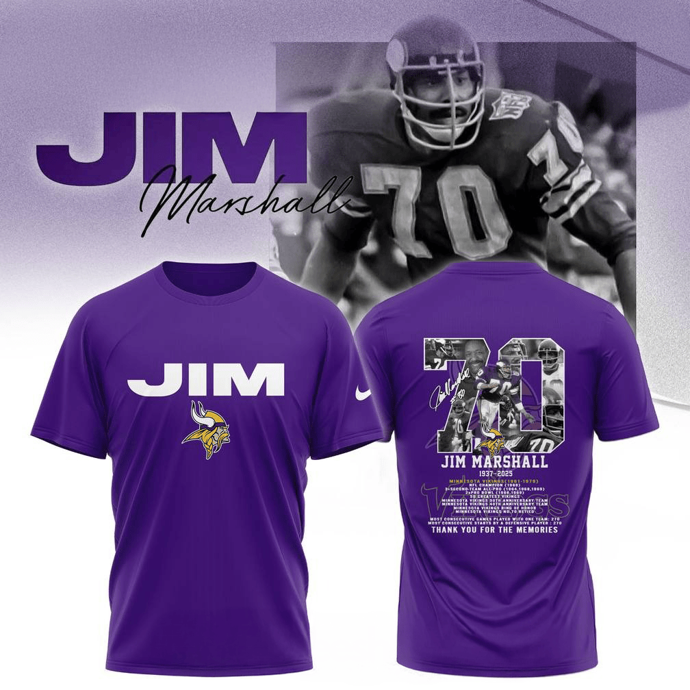 Minnesota Vikings In Memory of Jim Marshall Special T-Shirt Minnesota Vikings Merch