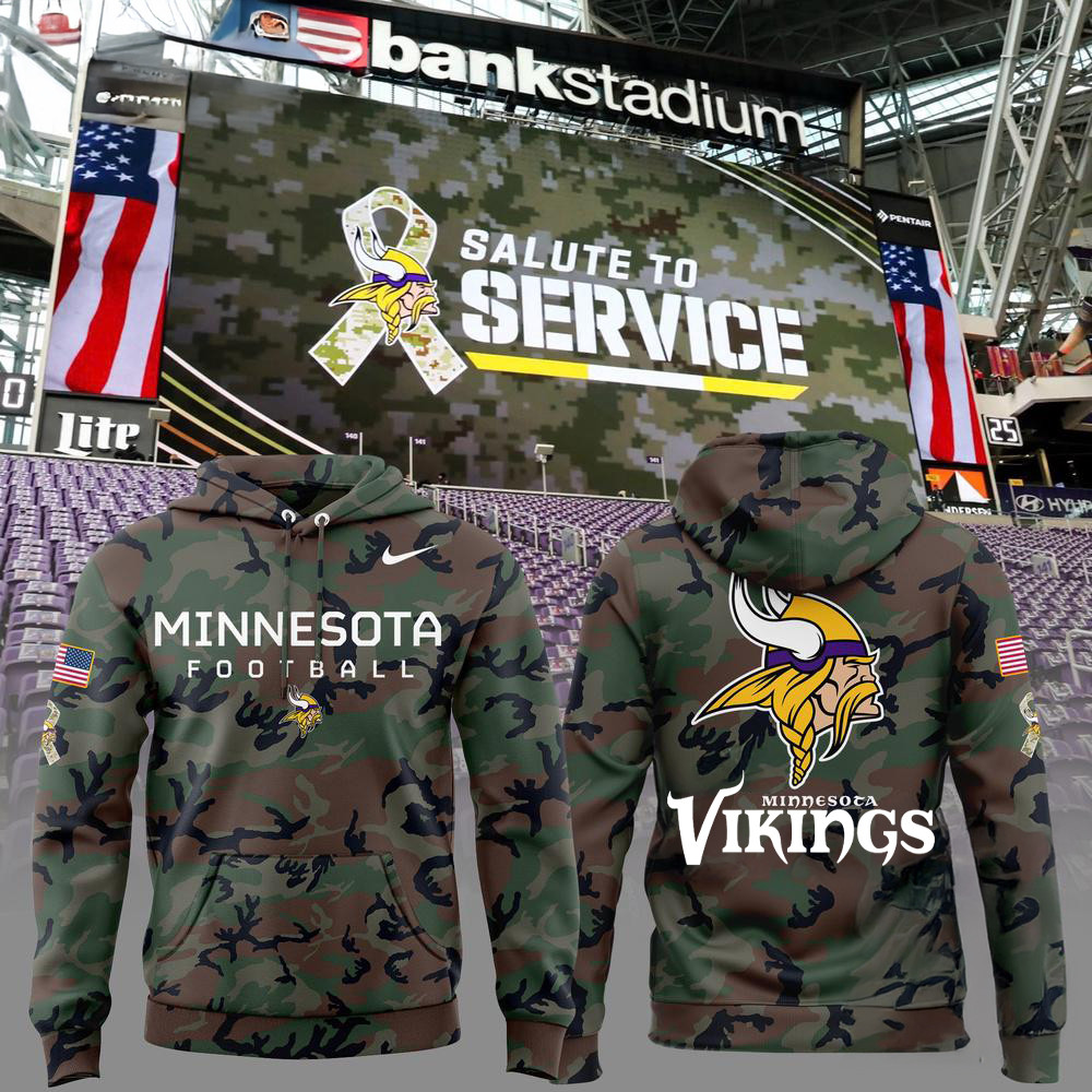 Minnesota Vikings Special Edition Salute to Service Veterans Hoodie Gift For Football Lovers