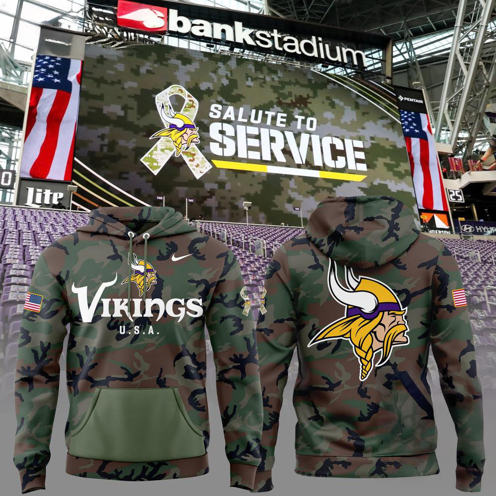 Minnesota Vikings Special Veterans Military Appreciation Hoodie Unique Gifts For Football Lovers
