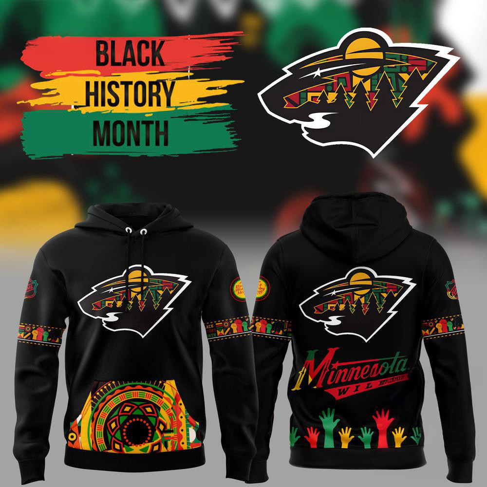 Minnesota Wild 2025 NHL Black History Month Night Hoodie Cool Gifts For Hockey Fans