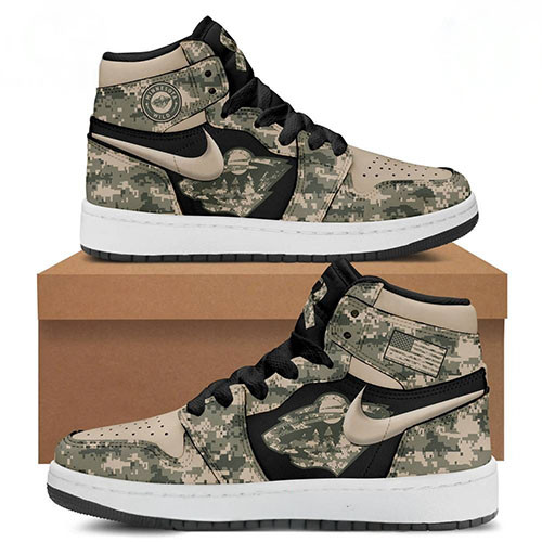 Minnesota Wild Military Appreciation Night Air Jordan 1 Sneaker Ice Hockey Fan Gifts