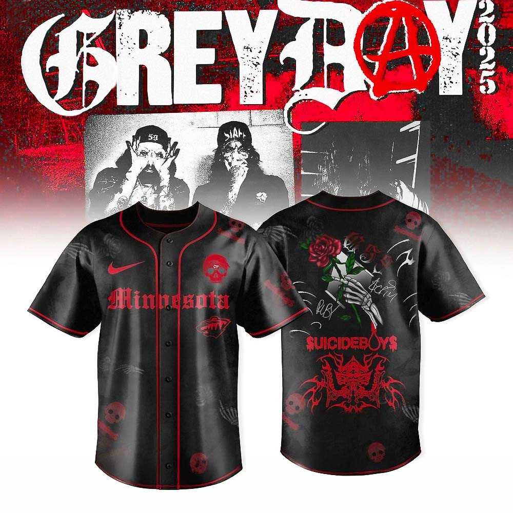 Minnesota Wild Suicideboys Grey Day Tour 2025 Jersey Best Gift For Hockey Fans