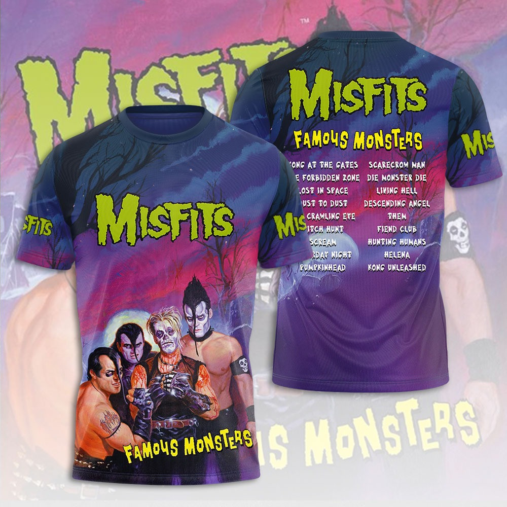 Misfits Band Famous Monster World Tour T-Shirt Gifts For Music Fans