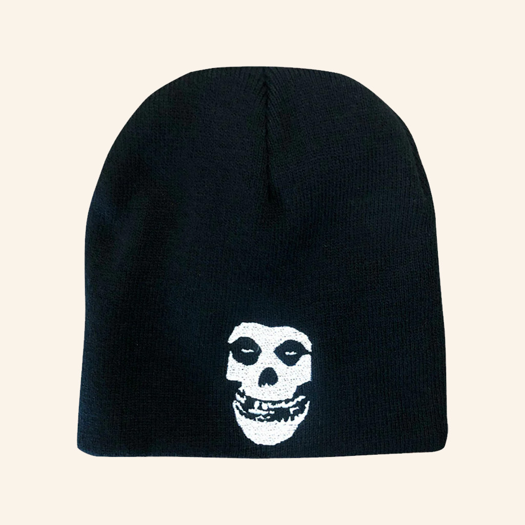 Misfits Merch Classic Fiend Skull Beanie Embroidered Gifts For Rock Fans