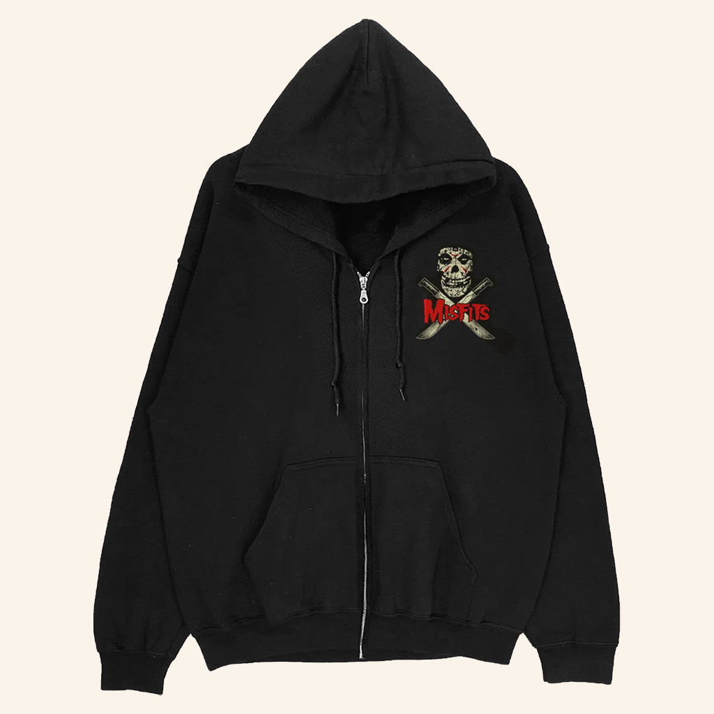 Misfits Merch Fiend From Crystal Lake Zip Up Hoodie Birthday Gift For Husband
