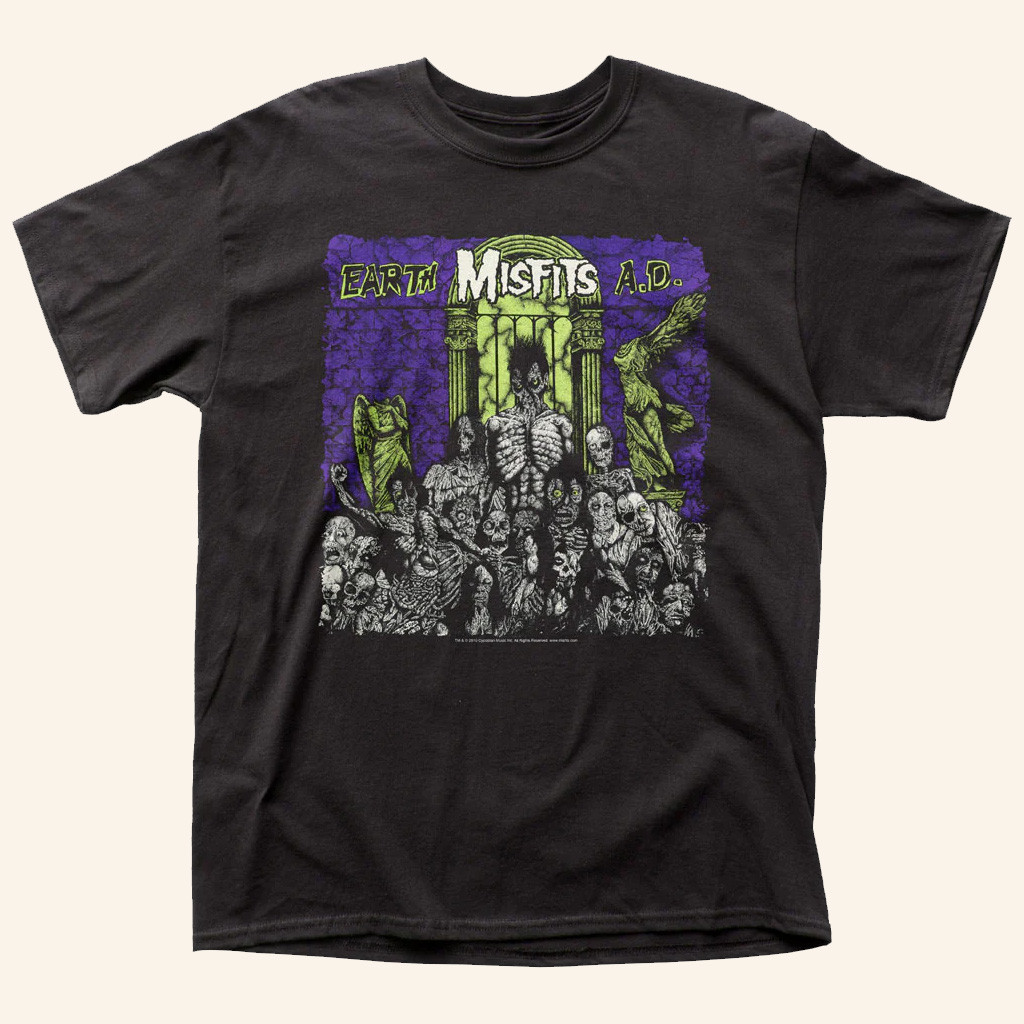 Misfits Merch Misfits Earth AD Black T-Shirt Christmas Gifts For Rock Lovers Misfits Merch Misfits Earth AD Black T-Shirt Christmas Gifts For Rock Lovers
