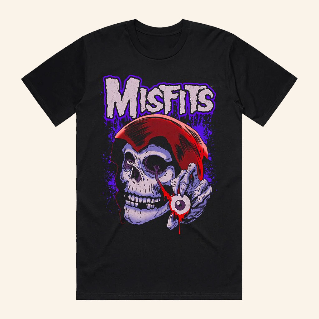 Misfits Merch Misfits Evil Eye Fiend AD Black T-Shirt Dad Christmas Gifts