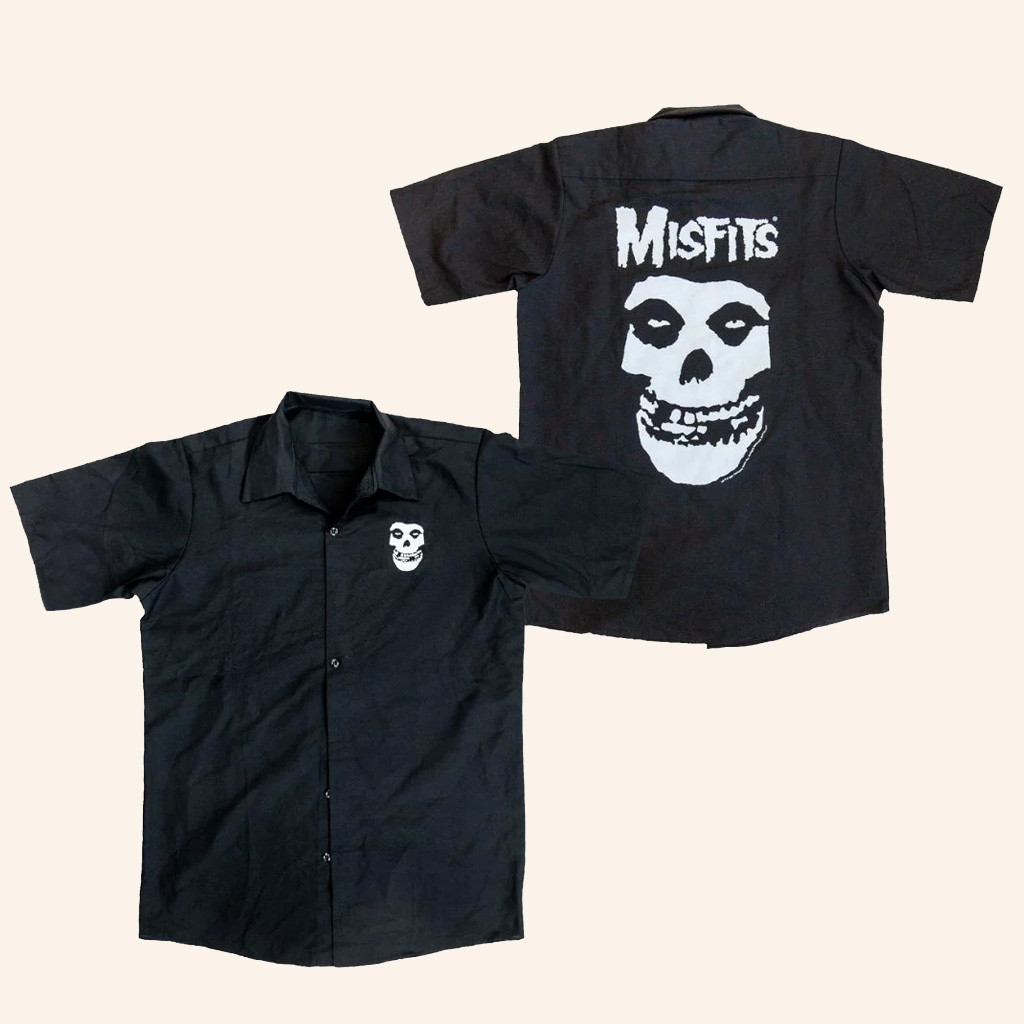 Misfits Merch Misfits Fiend Skull Button Up Shirt Best Gifts For Rock Lovers Misfits Merch Misfits Fiend Skull Button Up Shirt Best Gifts For Rock Lovers