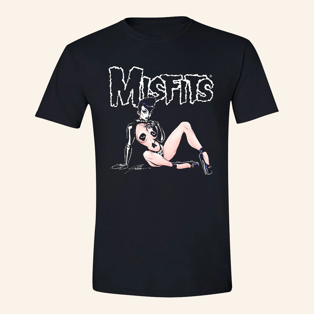 Misfits Merch Misfits Fiendish Pin Up Black T-Shirt Best Gifts For Rock Fans