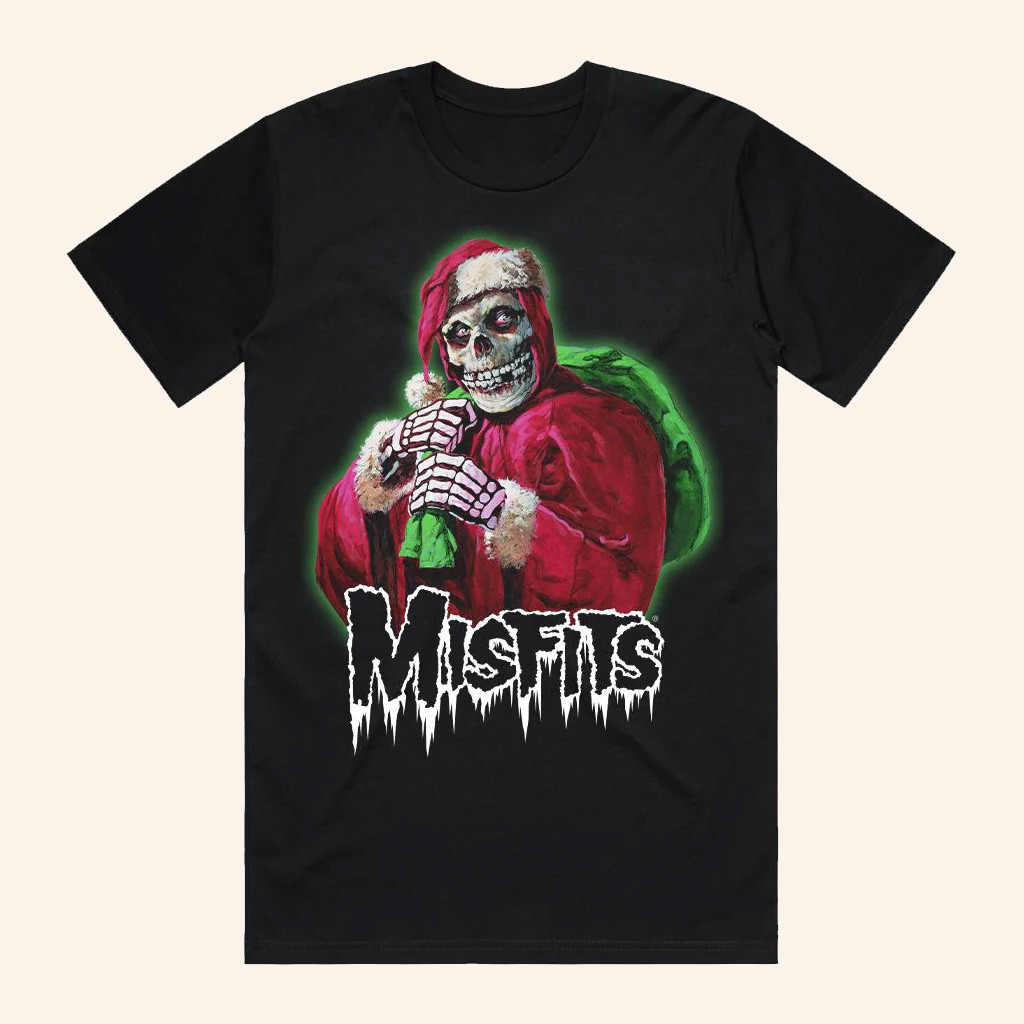 Misfits Merch Misfits Holiday Fiend Black T-Shirt Christmas Gifts For Rock Fans