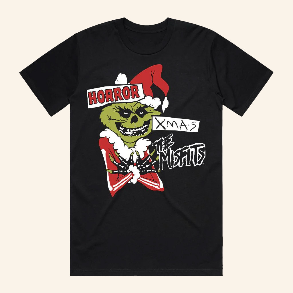 Misfits Merch Misfits Horror Xmas Black T-Shirt Christmas Gift Ideas For Fans