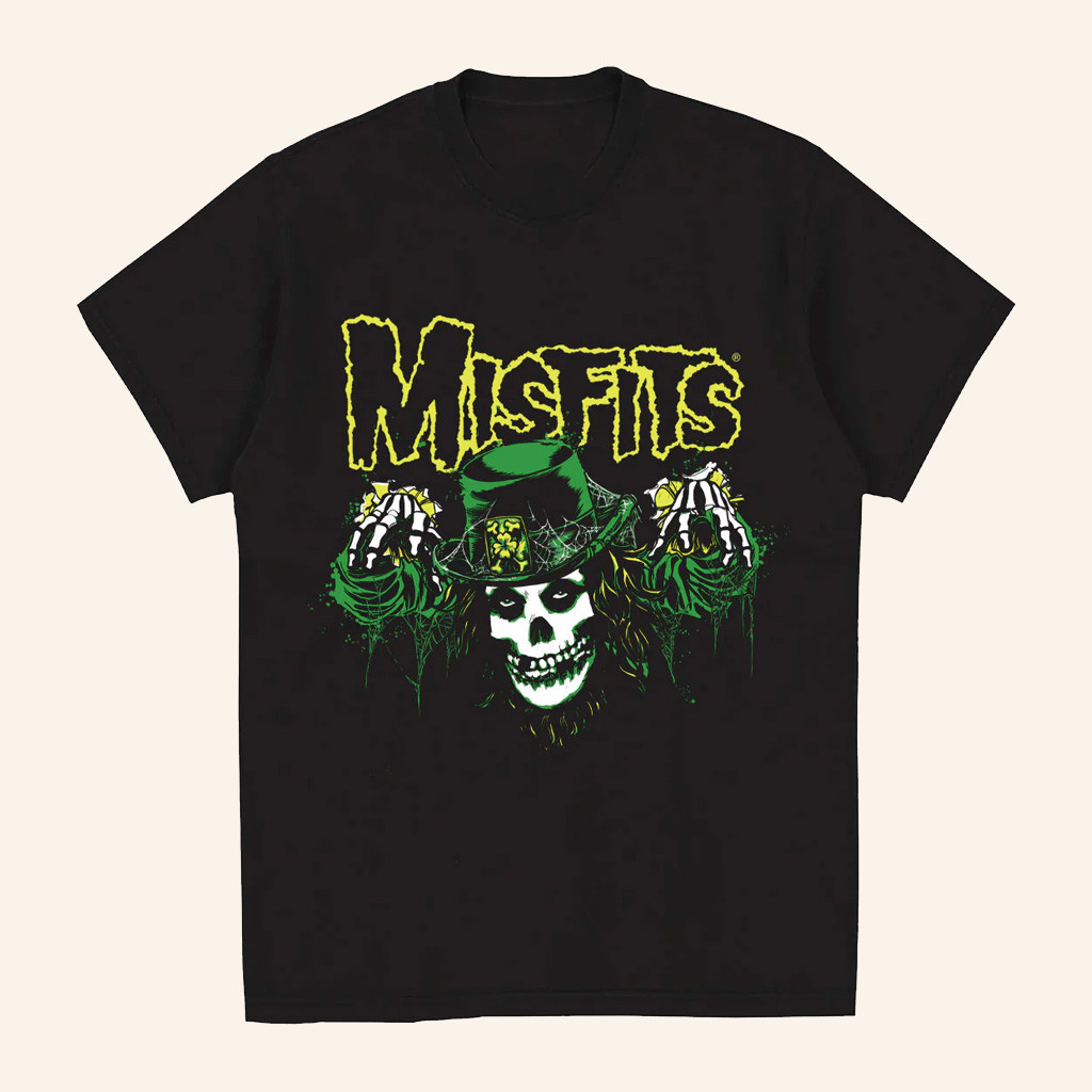 Misfits Merch Misfits Leprechaun Fiend Black T-Shirt Birthday Gift Ideas For Husband