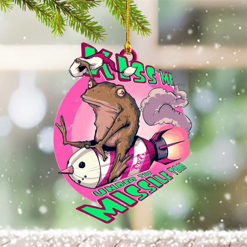 Missile Toad Ornament Funny Christmas Ornament Kiss Me Under The Missile Toad