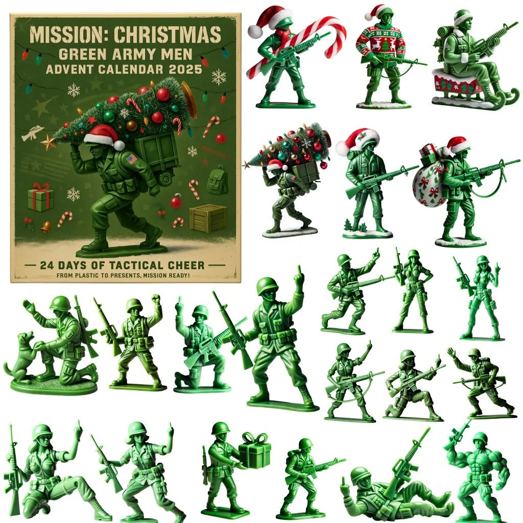 Mission Christmas Green Army Men Advent Calendar 2025 Xmas Advent Calendar Winter Decor