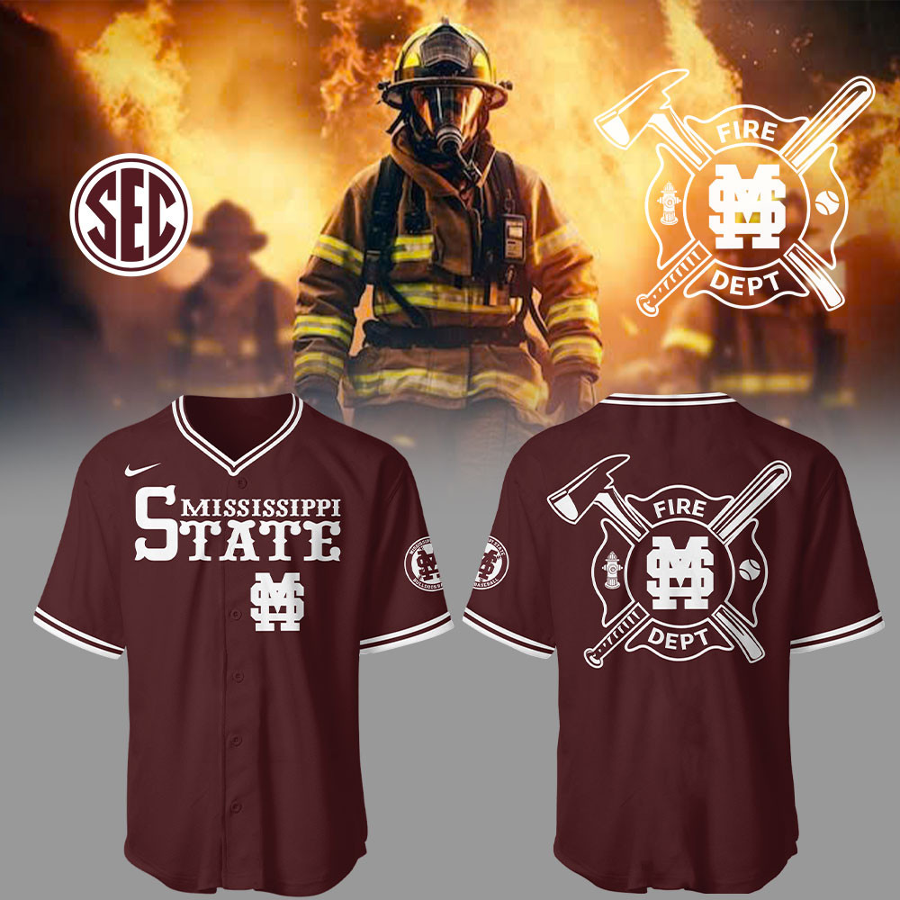 Mississippi Baseball x Firefighter Appreciation Night Jersey Baseball Father's Day Gifts