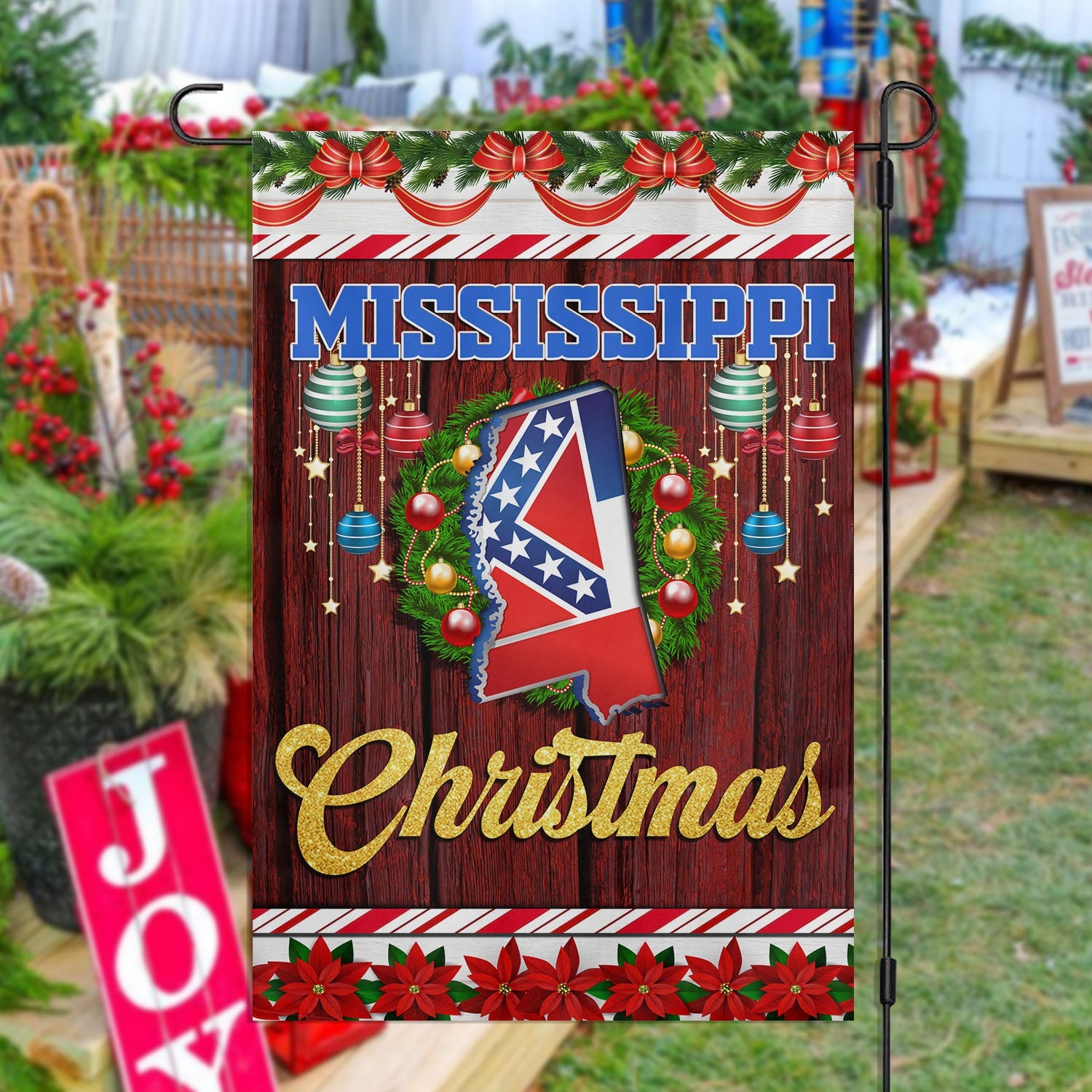 Mississippi Christmas Garden Flag Christmas Flag Home Decor Gift For Mississippians