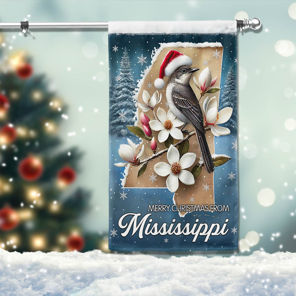 Mississippi Merry Christmas Flag