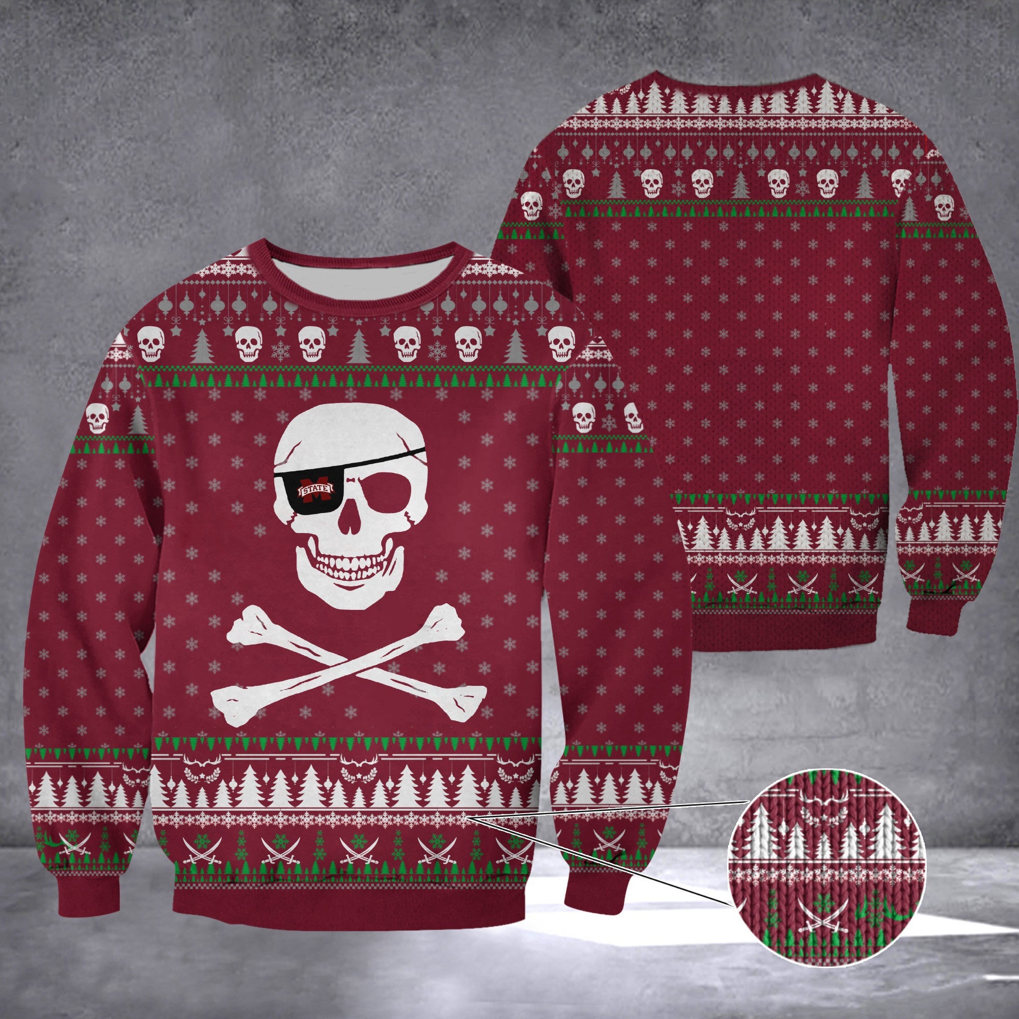 Mississippi State Pirate Ugly Christmas Sweater Mike Leach Pirate Clothing Apparel Mississippi State Pirate Ugly Christmas Sweater Mike Leach Pirate Clothing Apparel