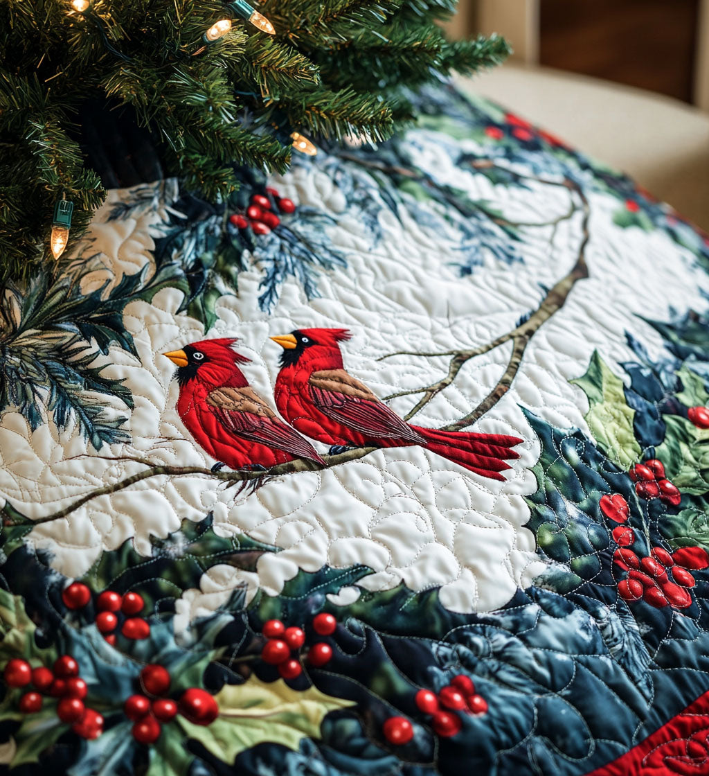 Mistletoe Magic Quilted Christmas Tree Skirt Small Tree Skirt Best Holiday Gifts 2025