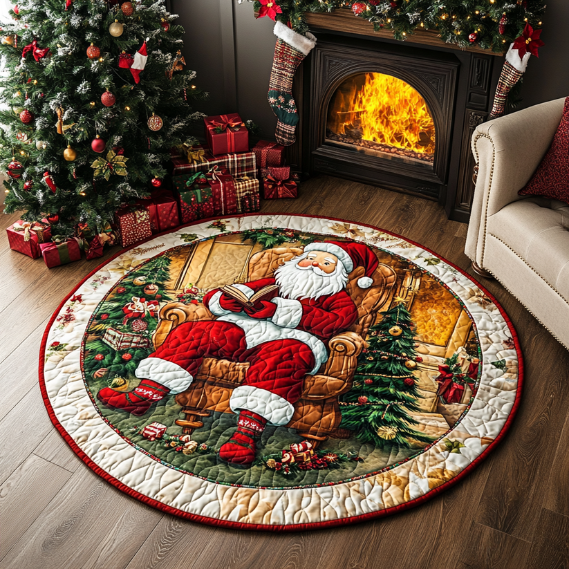 Mistletoe Magic Quilted Round Mat Christmas Round Mat Indoor Home Decor Santa Secret Gift for Mom