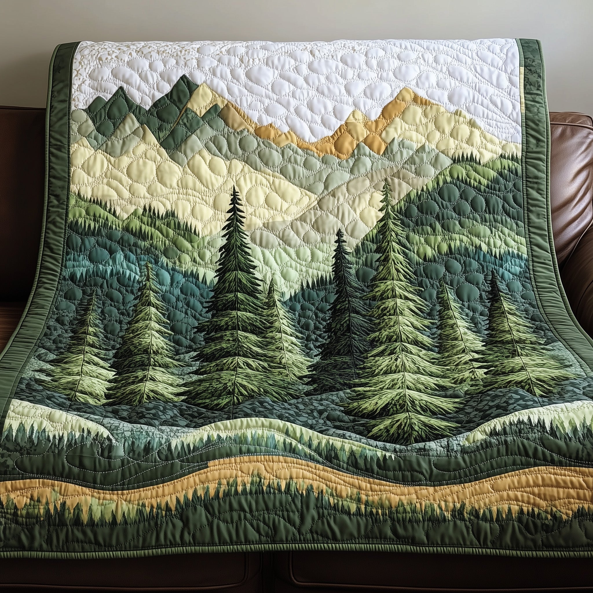 Misty Forest Quilted Blanket Cute Cozy BlanketFather Daughter Presents