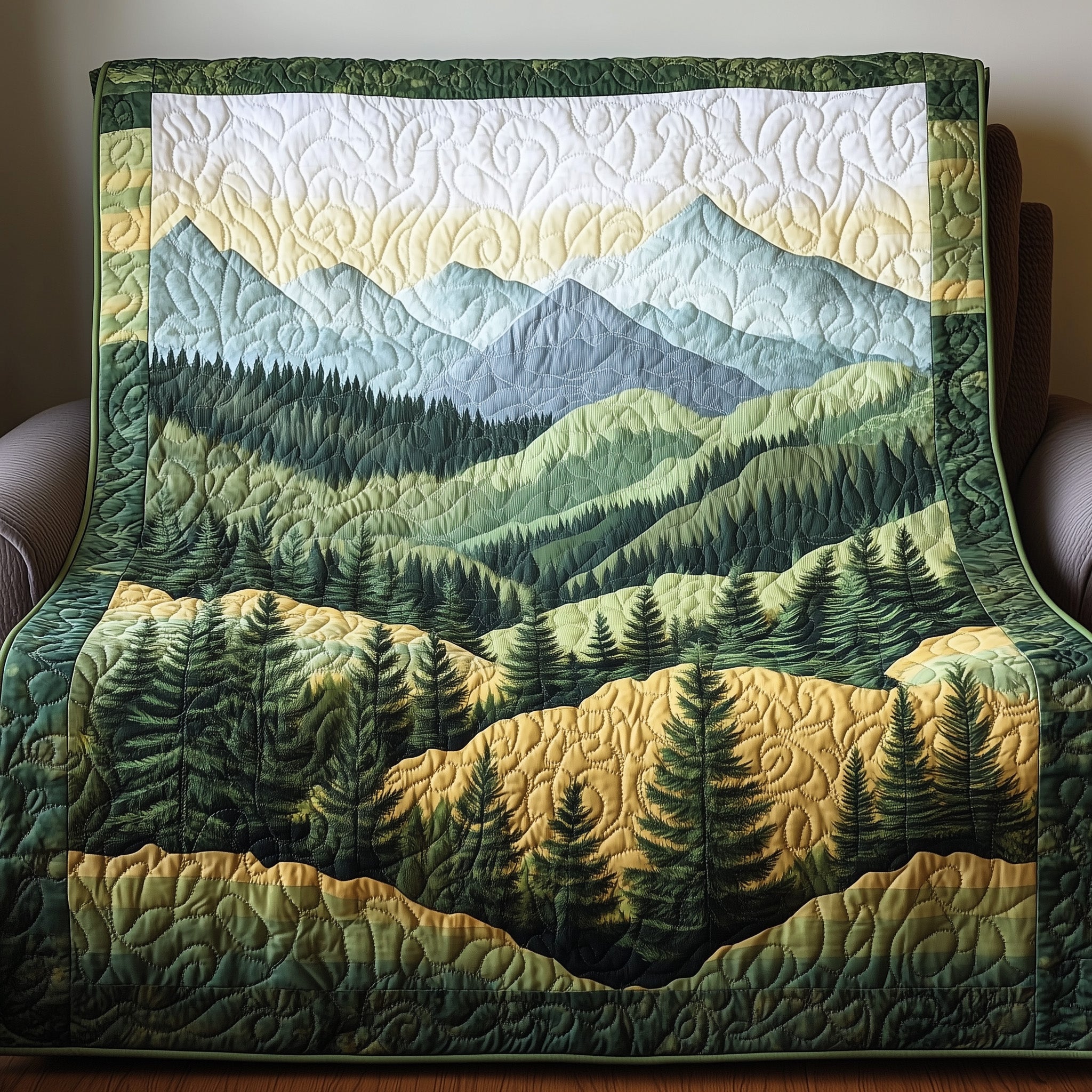 Misty Forest Quilted Blanket Cute Cozy BlanketMummy Daughter Gifts