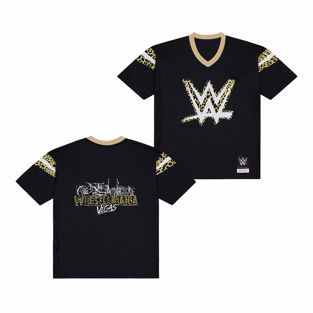 Mitchell & Ness Black WrestleMania Legacy Jersey WWE Streetwear Merch Best Gift For WWE Enthusiasts