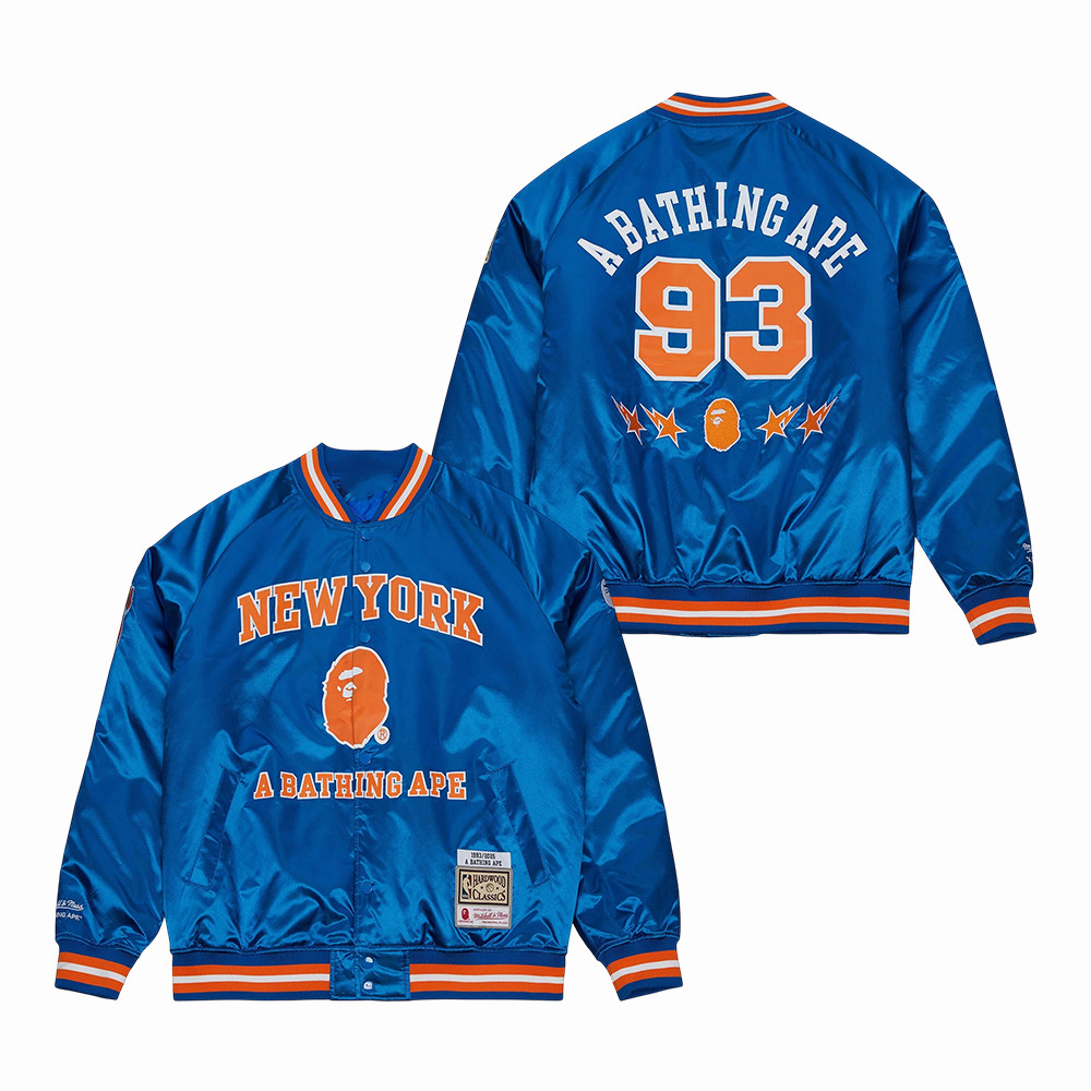 Mitchell & Ness New York Knicks 93 Basketball Bomber Jacket Best Basketball Apparel Fans Gift For Friends