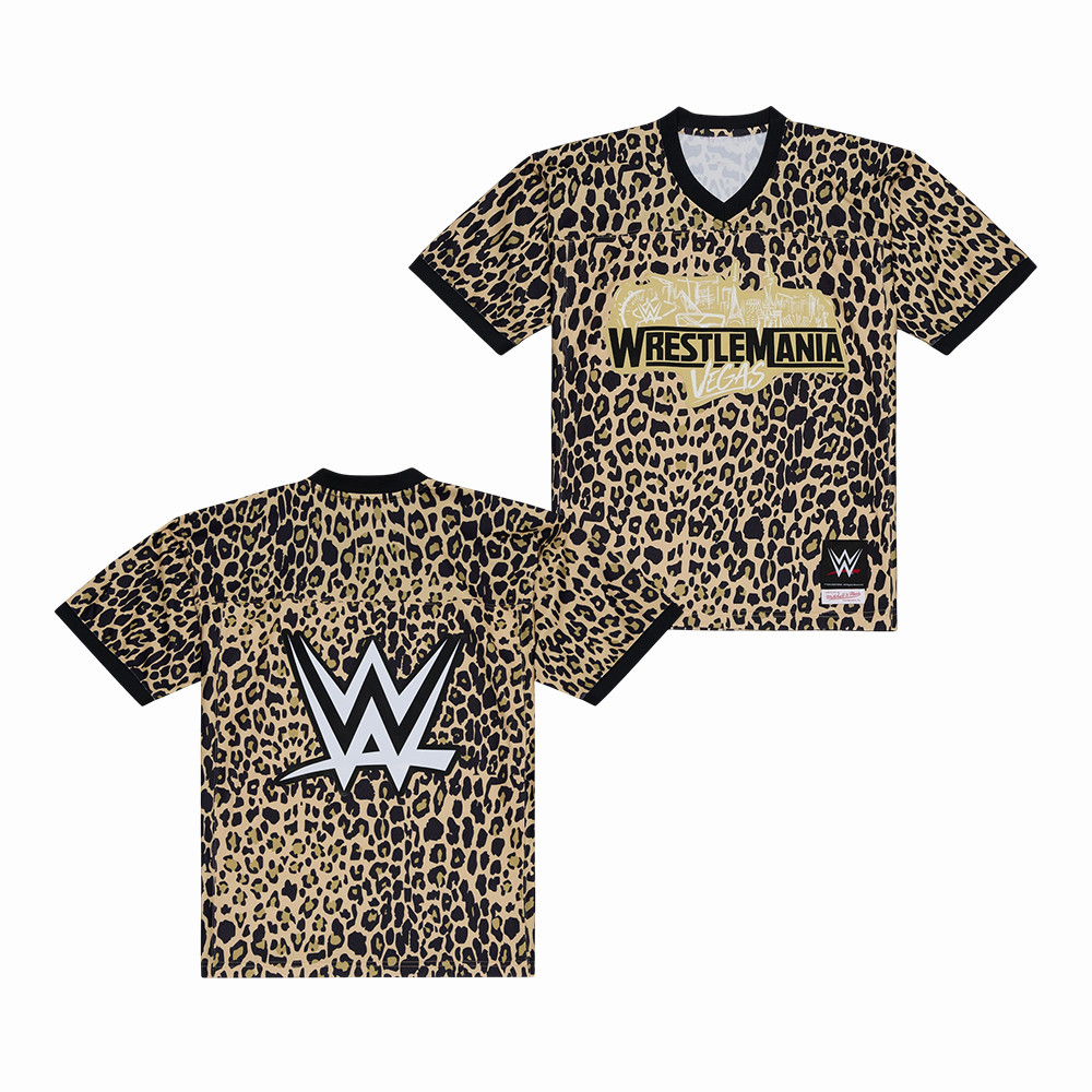 Mitchell & Ness WrestleMania Cheetah Legacy V-Neck Shirt WrestleMania Vegas Clothes Unique Gift