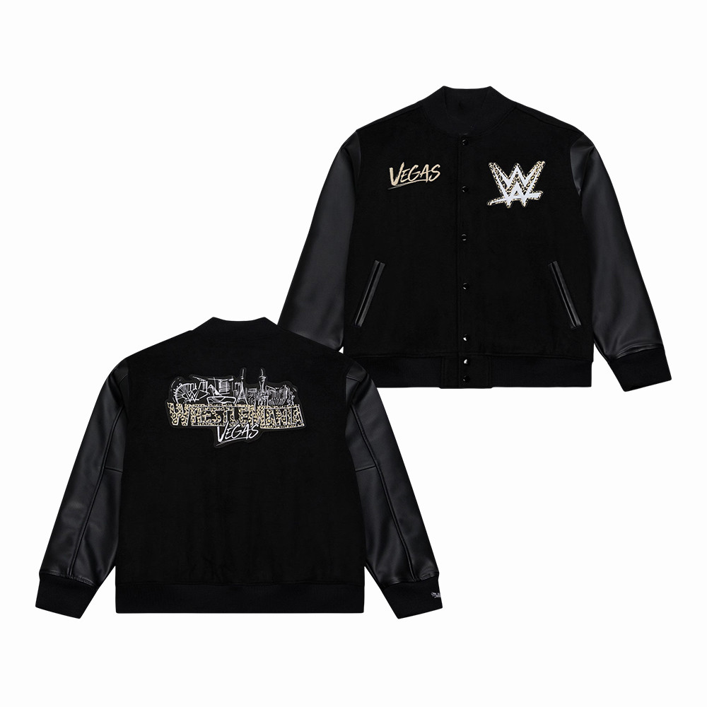 Mitchell & Ness WrestleMania Letterman Bomber Jacket WrestleMania Vegas Clothing Gift Ideas