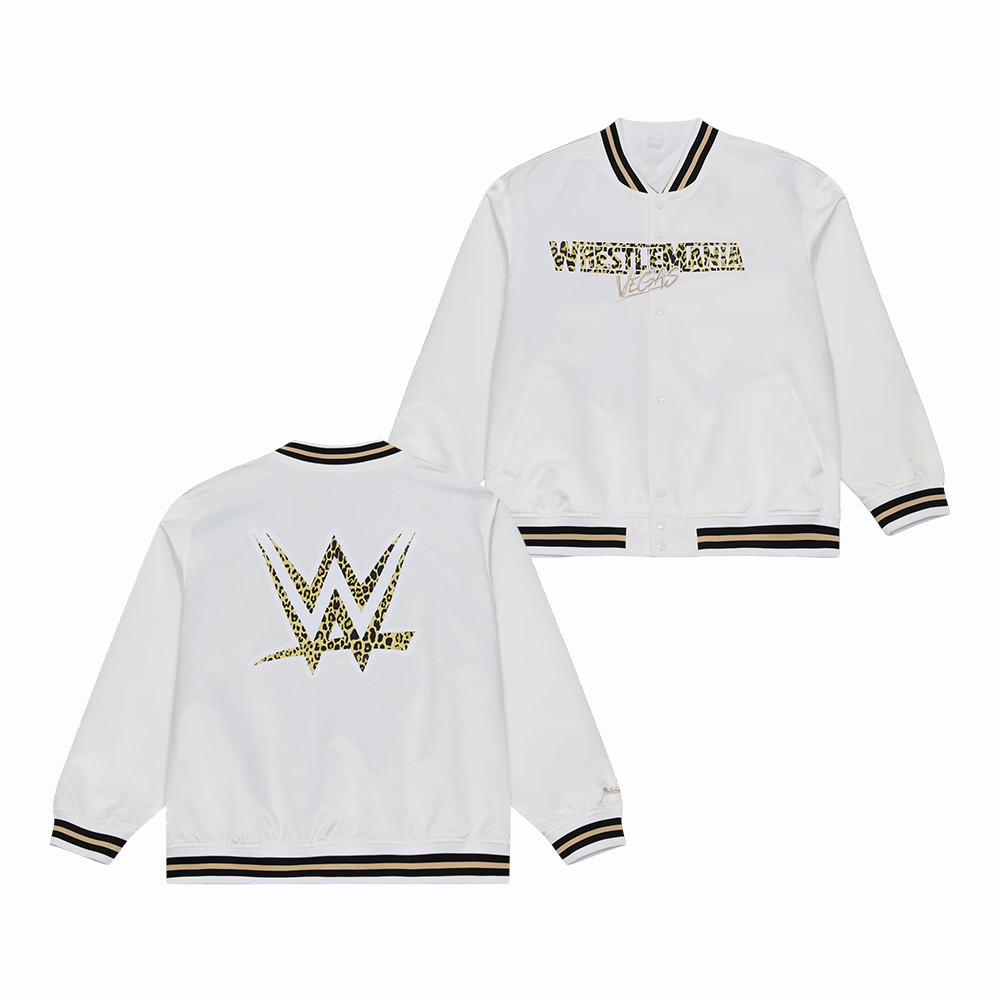 Mitchell & Ness WrestleMania Vegas Bomber Jacket WWE Streetwear Apparel Fans Gift For Him
