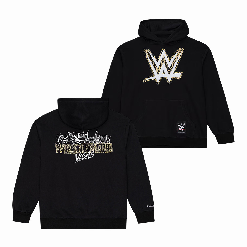 Mitchell & Ness WrestleMania Vegas Hoodie World Wrestling Entertainment Apparel Fans Gear