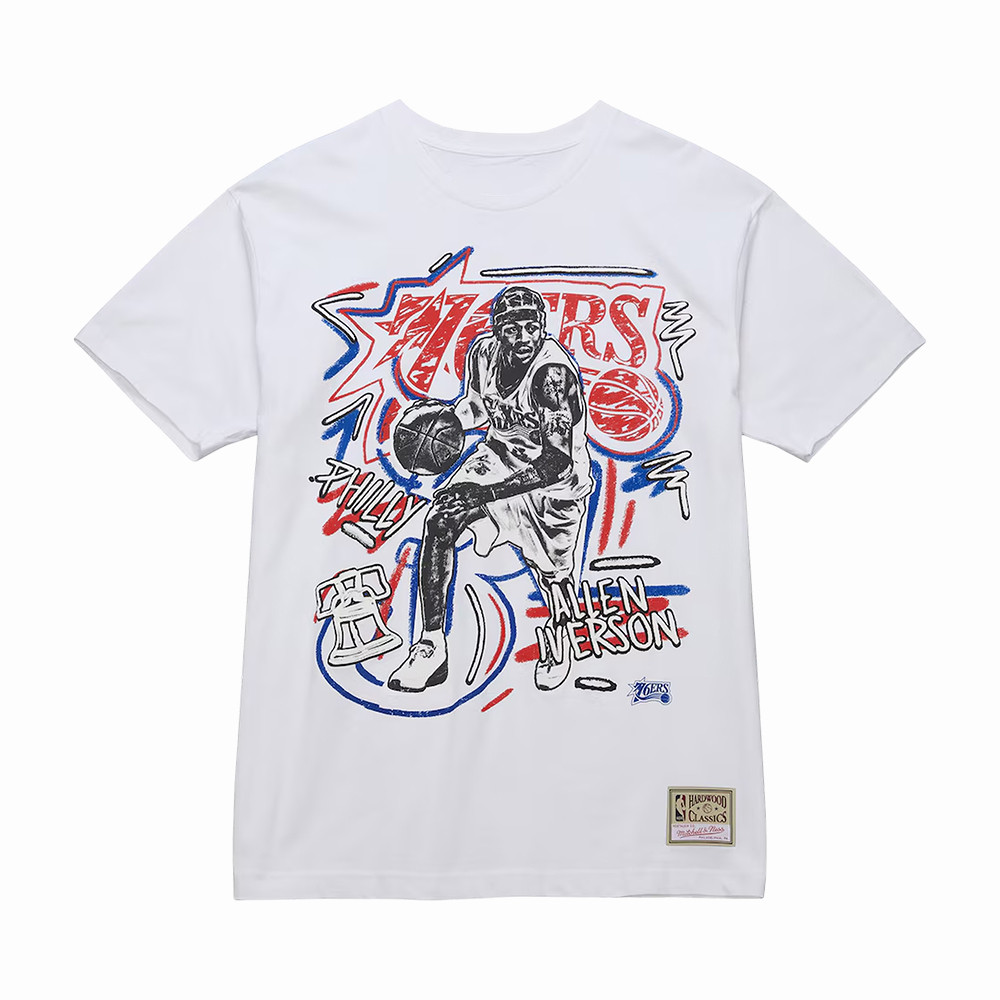 Mitchell And Ness Allen Iverson Philadelphia 76ers T-Shirt Basketball Clothes Game Day Gear
